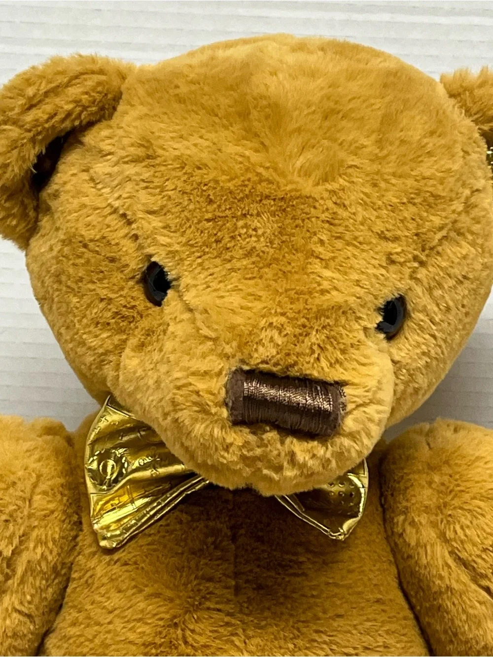 Gold-Paw Brown Plush Teddy Bear - Luxurious Kids Stuffed Animal